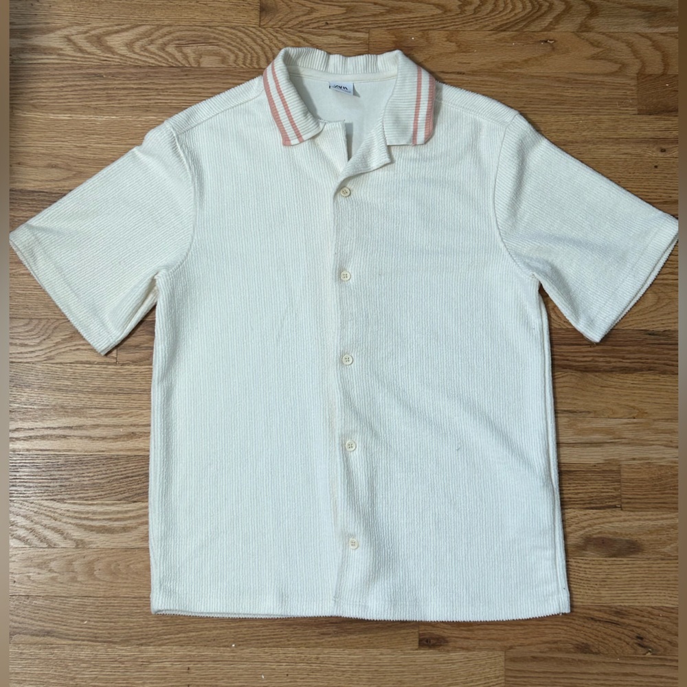 ZARA STRIPED JACQUARD SHIRT MENS SMALL
